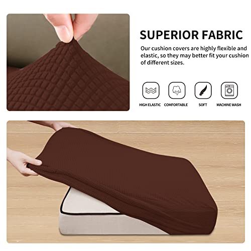 Stretch 3 Pieces Couch Cushion Cover for Sofa Seat (3-piece / Coffee)