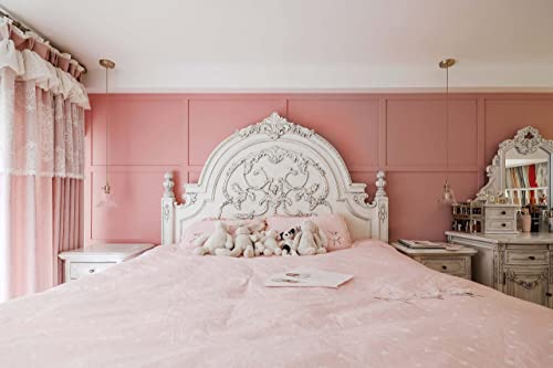 110''x17.7'' Pink Peel and Stick Wallpaper Contact Paper Modern Self Adhesive Wall Paper Removable Renter Friendly Textured Solid Color Shelf Cabinet Vinyl Roll (Rose Pink / 17.7" x 110")