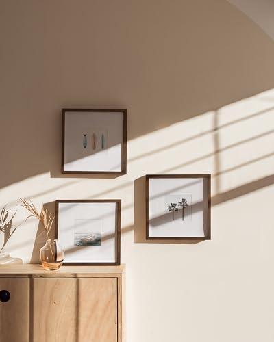 Walnut Oak Wood 10x10 Picture Frames (Set of 03 / Walnut Oak / 10x10 in)