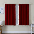 Ava Red Short Blackout Curtains for Bedroom 45 Inches Long 2 Panels Set (Red / 40"W x 45"L (Pack of 2))