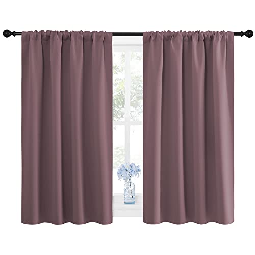 Blackout Curtains for Bedroom (Dry Rose / 42"W x 48"L (Pack of 2))