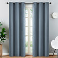 Blackout Curtains 38x84 inch Stone Blue Thermal Drapes (Stone Blue / 38"W x 84"L (Pack of 2))