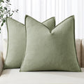 Decorative Linen Euro Sham Pillow Covers 26x26 Sage Green (Sage Green / 26" x 26" (Pack of 2))
