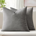 Velvet Throw Pillow Covers 18x18 Inch Pack of 2 Grey (18" x 18" (Pack of 2) / Grey)
