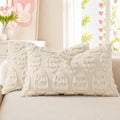 Beige Faux Fur Egg Throw Pillow Covers 12x20 Set of 2 (20" x 12" (Pack of 2) / Eggs Beige)