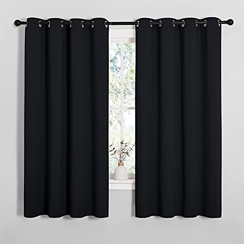 Blackout Curtain Panels for Bedroom (Black / 52"W x 60"L (Pack of 2))