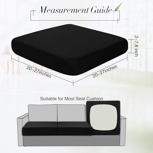 4 Pcs Stretch Cushion Covers (Black / Seat Cover)