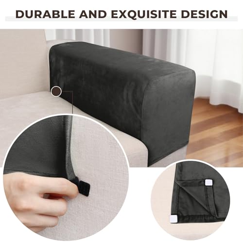 Couch Arm Covers 2 Pcs Sofa Armrest Covers Stretch Couch (Grey / 2PC Armrest Cover)