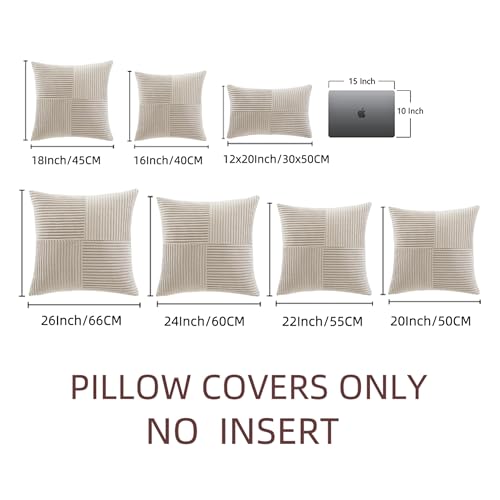 2 Packs Neutral Taupe Samll Decorative Throw Pillow Covers 14x14 Inch with for Couch Bed Sofa (Neutral Taupe / 14" x 14" (Pack of 2))