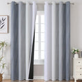 Grey and Greyish White Ombre Blackout Curtains for Bedroom 108 Inch Long (Grey and Greyish White / 52"W x 108"L (Pack of 2))