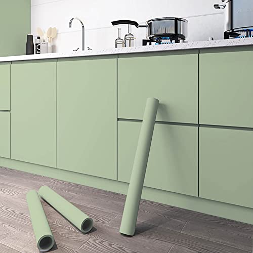78.7''x17.3'' Green Skin Peel and Stick Wallpaper Contact Paper Modern Self Adhesive Wall Paper Removable Renter Friendly Textured Solid Color Vinyl Roll (Light Green Skin / 17.3" x 78.7")