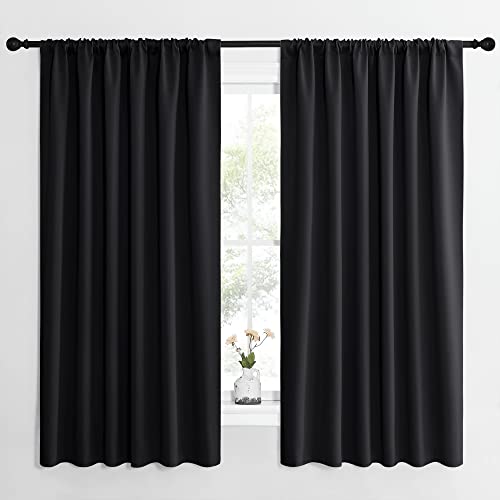 Halloween Black Blackout Curtain Blinds (Black / 62"W x 63"L (Pack of 2))
