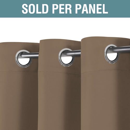 Blackout Curtain for Living Room Thermal Insulated Window Treatment Curtain Extra Long 84 inch Length Energy Saving Solid Grommet Top Blackout Drape (52"W x 84"L (Pack of 1) / Macchiato)