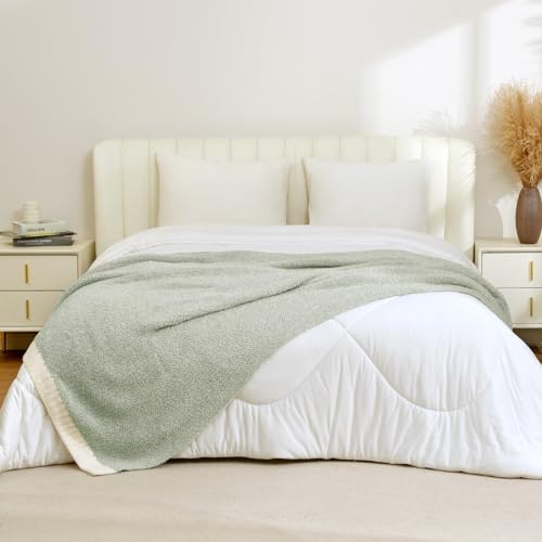 Heather Throw Blanket for Couch (Sage Green / Twin (60"x80"))