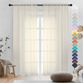 Cream Sheer Curtains 84 Inches Long 2 Panels (Cream / 42"W x 84"L (Pack of 2))