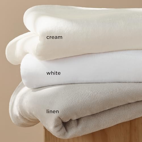 GentleSoft Fleece Throw XL Blanket White (04 - White / Throw XL (50" X 70"))