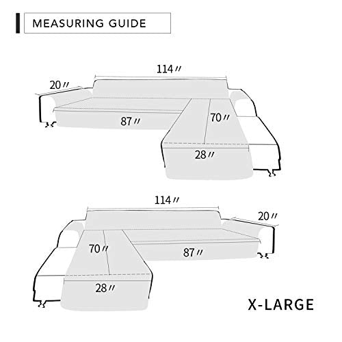 Reversible L Shape Sectional Couch Cover (X-Large / Navy/Navy)