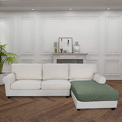 Sectional Couch Covers for Dogs L Shape Sofa Cover Reversible Sofa Slipcover Chaise Lounge Cover Furniture Protector Cover for Pets Dog Cat (42" x 68" / Greyish Green/Greyish Green)