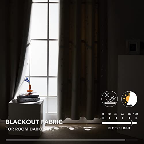 Blackout Curtains (Light Beige/Cubic / 52"W x 95"L (Pack of 2))