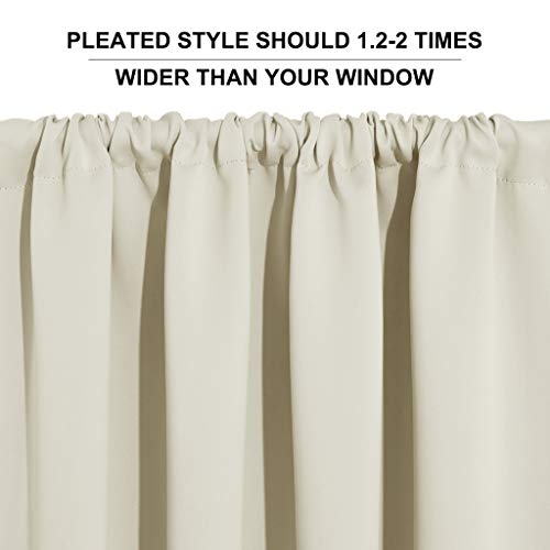 Short Curtains for Small Window Kitchen Bathroom Cafe RV Camper (Beige / 52"W x 36"L (Pack of 2))