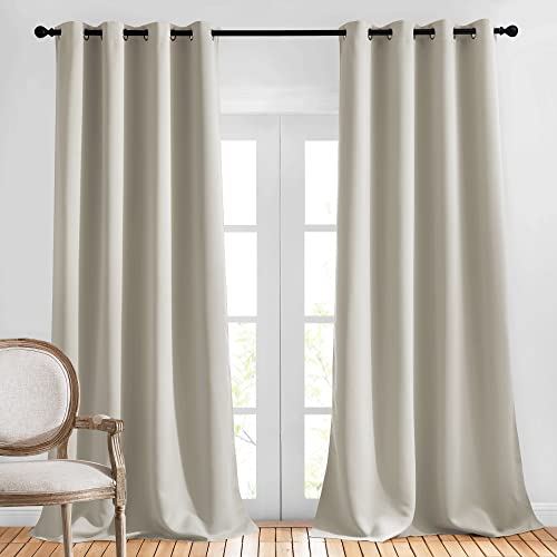 Blackout Curtains & Drapes for Living Room (Natural / 52"W x 108"L (Pack of 2))