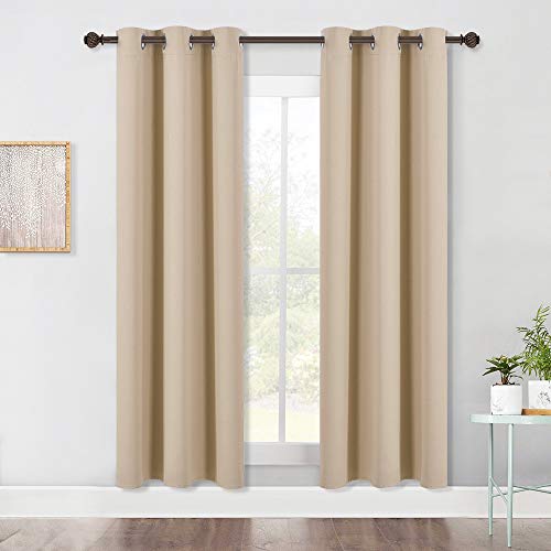 Thermal Room Darkening Draperies Curtains (Biscotti Beige / 42"W x 72"L (Pack of 2))