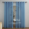 Voile Sheer Stone Blue Curtains 84 Inches Long (Stone Blue / 54"W x 84"L (Pack of 2))