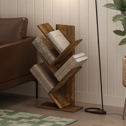 Tree Book Shelf (Amber Pine / 5-Tier Tree Bookcase)