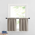 Cafe Blackout Curtains 24 inch Length (Sand / 29"W x 24"L (Pack of 2))