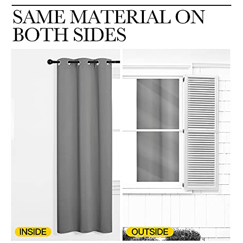 Silver Grey Blackout Curtain Panels for Bedroom (Silver Gray / 34"W x 48"L (Pack of 2))