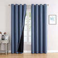 100% Blackout Curtains for Bedroom 72 Inches Long 2 Panels Set (52"W x 72"L (Pack of 2) / Stone Blue)