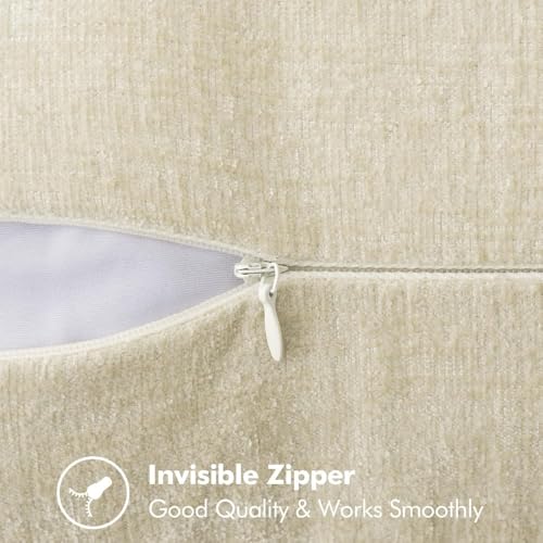 Decorative Couch Throw Pillow Covers 18x18 Inch Cream White 2 Pack (Cream White / 18" x 18" (Pack of 2))