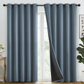 Stone Blue 100% Blackout Curtains Room Darkening Living Room 84L (Stone Blue / 62"W x 84"L (Pack of 2))