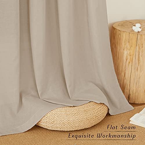 Thick Taupe Linen Curtains 90 inch Length 2 Panels Set (Taupe / 55"W x 90"L (Pack of 2))