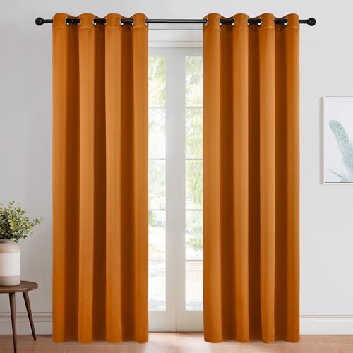 Orange Curtains 84 inch Length 2 Panels (Orange / 52"W x 84"L (Pack of 2))