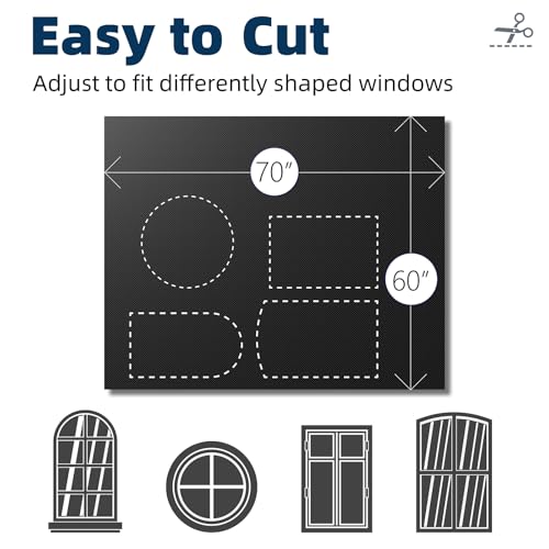 Portable Blackout Curtains 60"×70" (Black / 70"W x 60"L (Pack of 1))