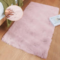 Pink Fuzzy Faux Washable Fluffy Fur Area Rugs for Living Room Cute Small Furry Rugs for Bedroom Kids Rug 2x3 Rug Girls Nursery Rug Rectange Rugs (2' x 3' (Rectangular) / Pink)