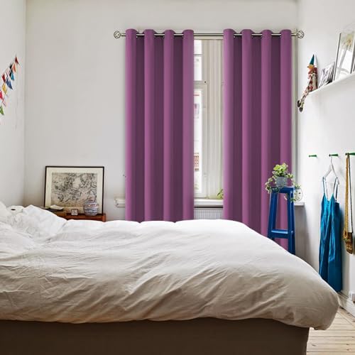Eggplant Purple Blackout Curtains for Living Room 95 Inch (Eggplant Purple / 52"W x 95"L (Pack of 2))