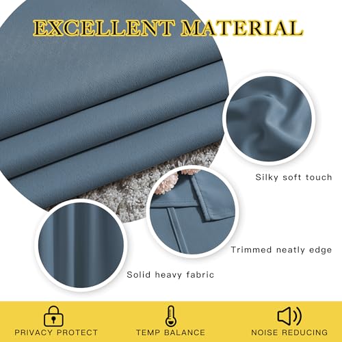 Smoky Blue Curtains for Girls Room (Smoky Blue / 52"W x 63"L (Pack of 2))