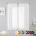 Sheer White Curtains 63 Inch Length 2 Panels (White / 42"W x 63"L (Pack of 2))