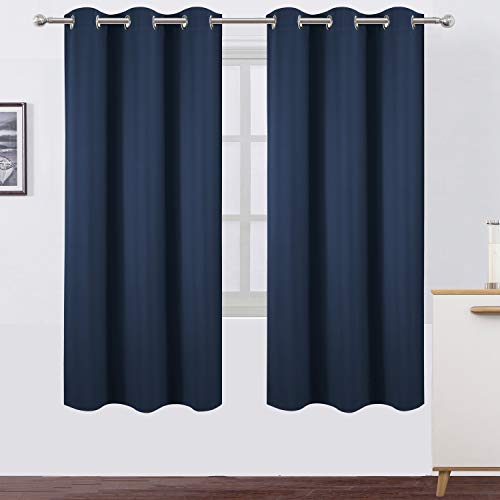 Navy Blue Thermal Blackout Curtains (Navy / 42"W x 72"L (Pack of 2))