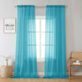 Turquoise Sheer Curtains 108 Inches Long (Turquoise / 42"W x 108"L (Pack of 2))