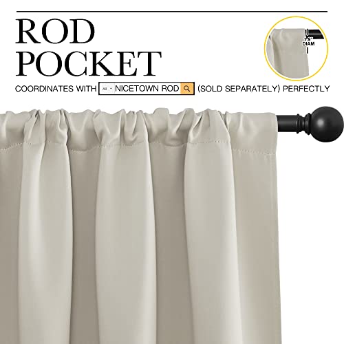 Blackout Curtains for Living Curtains (Natural / 34"W x 63"L (Pack of 2))