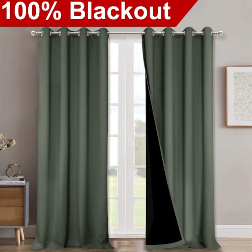 Full Shading Curtains 90 inches Long 2 Panels Set for Windows (Dark Mallard / 52"W x 90"L (Pack of 2))
