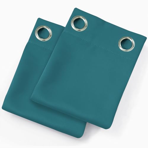 Blackout Curtains 66 x 72 Inch Long Sea Teal Curtains Set of 2 Panels Room Darkening Curtains for Bedroom and Living Room (Sea Teal / 66"W x 72"L (Pack of 2))
