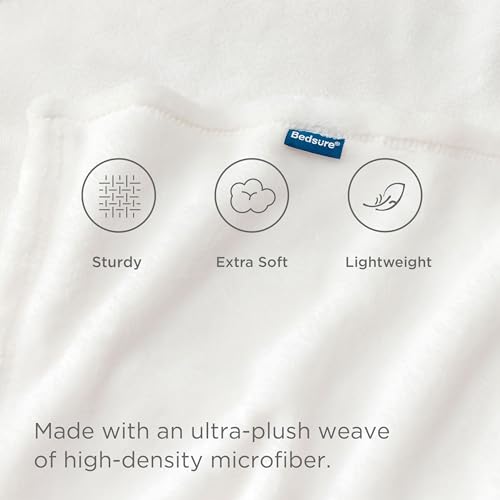 GentleSoft Fleece Throw XL Blanket White (04 - White / Throw XL (50" X 70"))