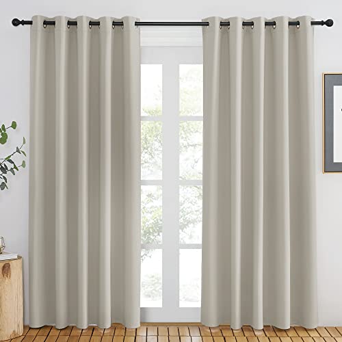 Blackout Natural Curtain for Living Room (Natural / 66"W x 84"L (Pack of 1))