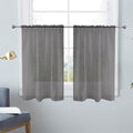 Basic Rod Pocket Sheer Voile Window Curtain Panels Grey 1 Pair 2 Panels 26 Width 24 Inch Long for Kitchen Bedroom Children Living Room Yard (Grey / 26"W x 24"L (Pack of 2))