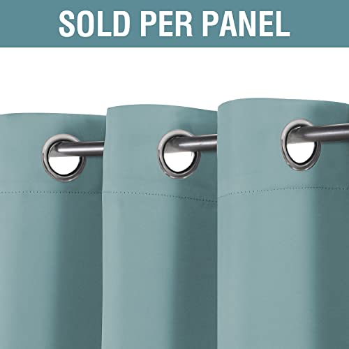 Blackout Curtain for Living Room Thermal Insulated Window Treatment Curtain Extra Long 63 inch Length Energy Saving Solid Grommet Top Blackout Drape (52"W x 63"L (Pack of 1) / Mineral Blue)