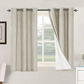 100% Blackout Linen Curtains 54" L 2 Panels Cobblestone (Cobblestone / 42"W x 54"L (Pack of 2))